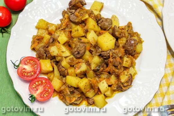 Азу с бараньими почками и картошкой