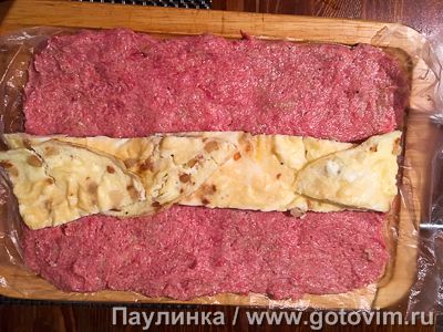 Костромской рулет из куриного фарша с омлетом